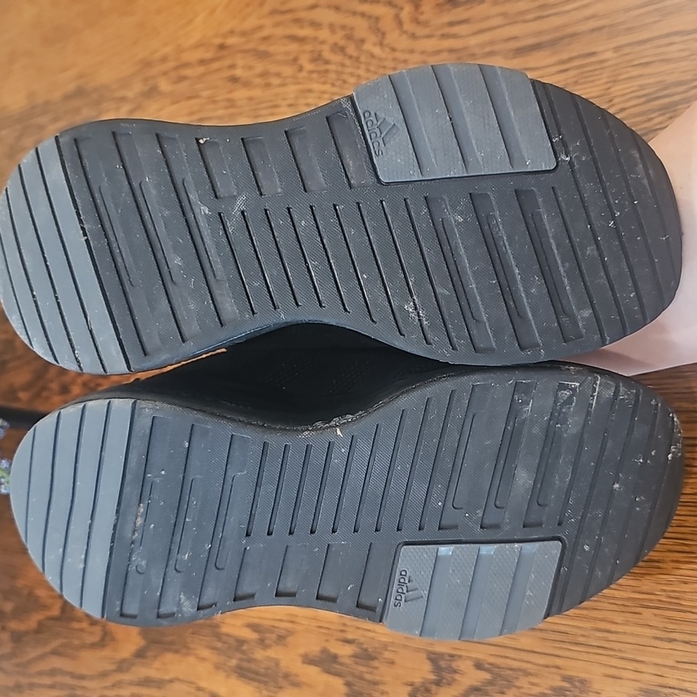 Kids Adidas Triple Black Running Shoes - Picture 2 of 4